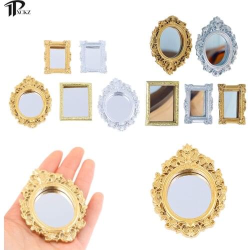 1/12 Dollhouse Miniature Frame Accessories Furniture Miniature Mirror Wall Room Mirror Doll House Mirror