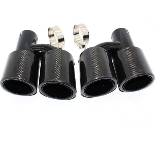 1pcs auto parts modified universal dual light black car exhaust pipe 4 tail throat suitable SZ005
