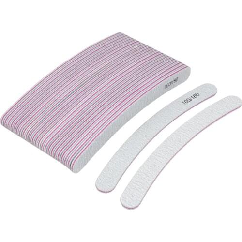 100/Pack Wholesale Double Sided 100/180 Nail Files And Buffers Set Supplies For Professional Accesorios Reusable Trimmer Vendor