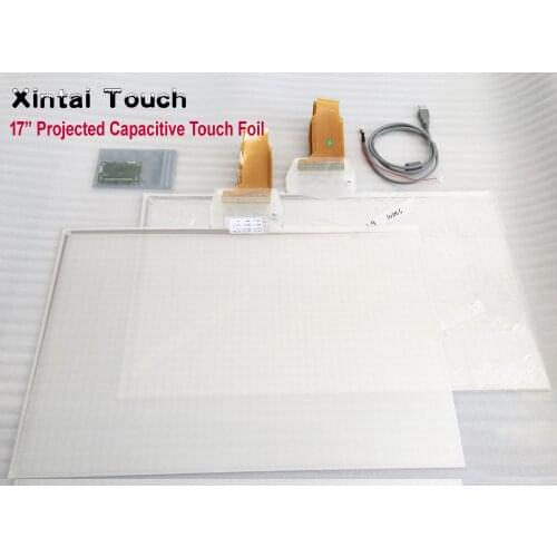 17 inch capacitive touch screen foil, truly 10 points multi interactive touch film for touch kiosk and LCD monitor