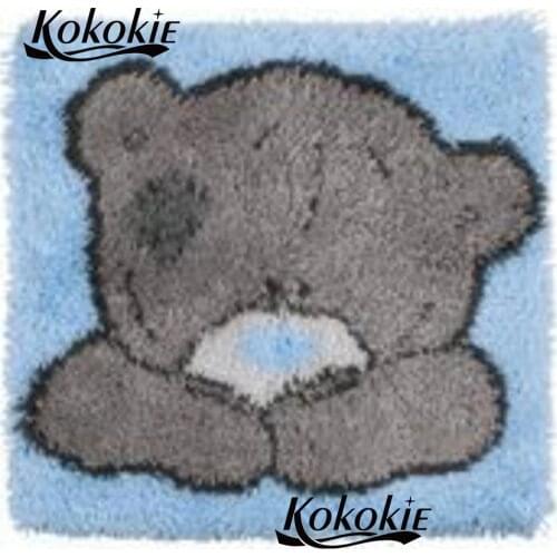 3d carpet cross stitch kits Pillows Case Making bear latch hook rug cushion Crocheting Kit Rug Yarn Latch hook rug making kit
