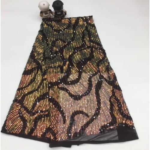 African Lace Fabric 2021 Embroidery Nigeria Sequin Lace Fabric High Quality French Tulle Lace Fabric Women XX33201