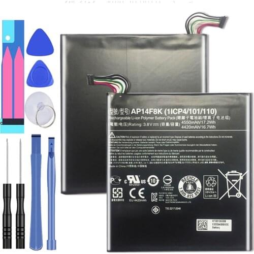 Tablet Battery For Acer Iconia Tab A1-850 B1-810 B1-820 B1-830 W1-810 4550mAh AP14F8K with Track Code