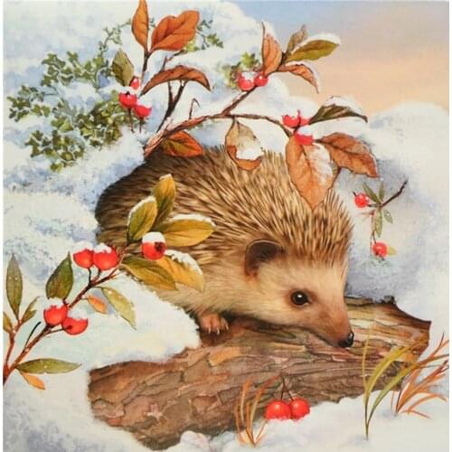 5D Diamond Painting "Hedgehog" Animal Landscape DIY Round Diamond Embroidery Kit Mosaic Home Decoration Gift