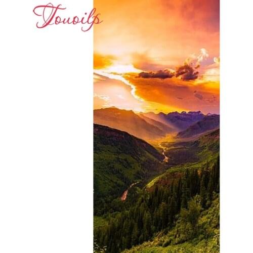 TOUOILP 5D DIY Diamond embroidery picture Sunset in the woods 5d diamond painting full square&round rhinestone