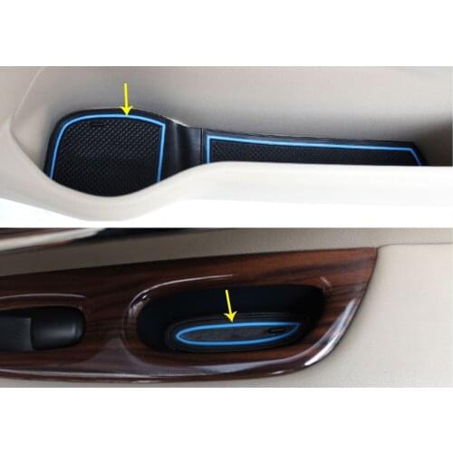 Car Groove Gate Slot Armrest Storage Rubber Non-Slip Mat Mats Door Pad Cup For Nissan X-Trail Xtrail T32/Rogue 2014 2015 2016