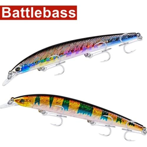 BATTLEBASS 1pc top Minnow Fishing Lures 115mm/9G Fishing Tackle Retail Box Fishing Bait with 8# Hooks 10 Color Fishing Baits