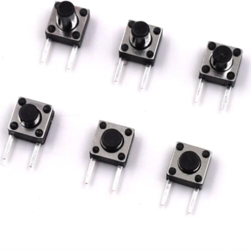 Free shipping 100PCS 6*6*5 foot edge 2 button switch micro switch side legs plug side key 6*6*5H wholesale