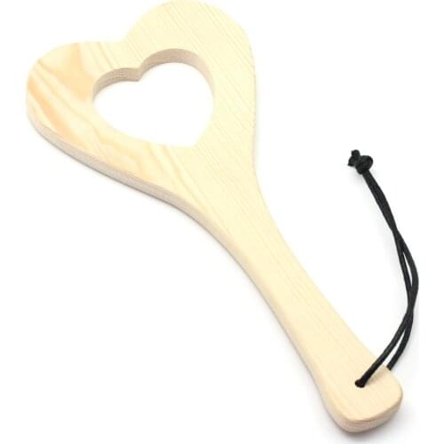 Big Wooden Paddle Bamboo Spanking Paddle (Heart Cut-Out) Bdsm Erotic Sex Toys Adult Game For Couples