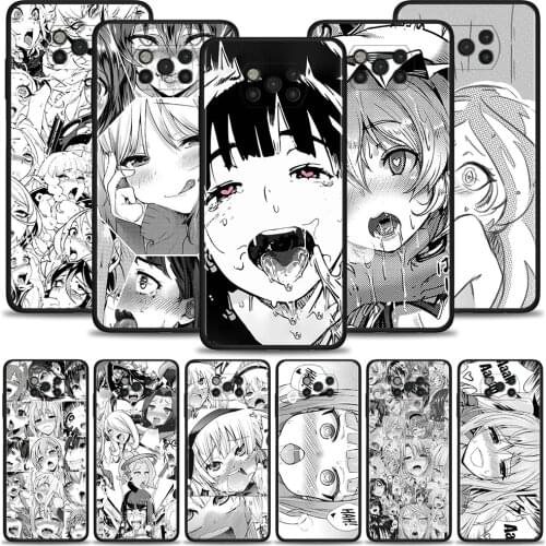 Anime girl cartoon japan cute faces Phone Case For Xiaomi Mi Poco X3 NFC X3 Pro F3 X3 GT M3 F1 M3 Pro 5G F3 GT Black Soft Cover