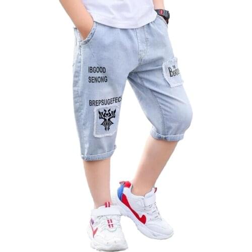 Kids Baby Boys Summer Hole Denim Short Pants Jeasn Clothes Children Boy Casual High Waist Slim Denim Trousers Streetwears 3-13T