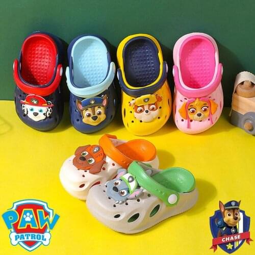 Paw Patrol Anime Cartoon Marshall New Children Kids Girl Beach Slippers Sandals Cave Hole Baby Boy Shoes Sandals Hole Shoes Home