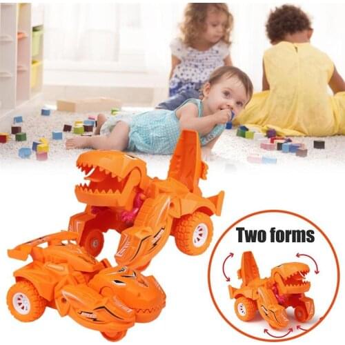 Dinosaurs Transforming Car Toys Car Montessori Interactive Animal Car Friction Car Toy Interactive Inertia Car Gifts For Kids