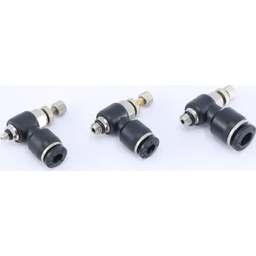 Black SL Series Pneumatic Valve Male Thread cylinder throttle for 4/6/8/10 mm