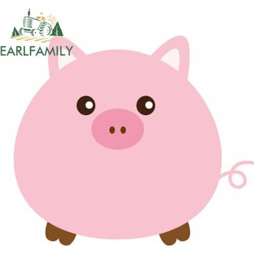EARLFAMILY 13cm x 11.4cm Car Decals for Cute BIg pig Beauty Car Stickers Laptop JDM RV Wall DIY Decoration Sticker