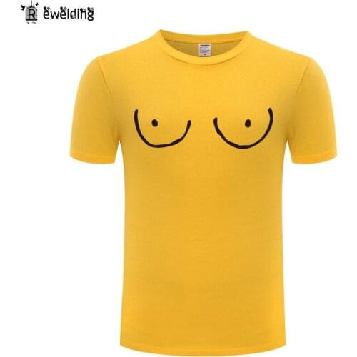 Boobs Drawing Nipple Novelty T Shirt Men Funny Cotton Short Sleeve Tshirt New T-Shirt for Men Top Tee Blusas camisetase hombre