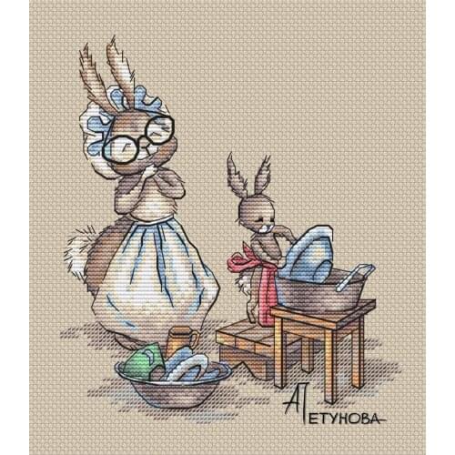 GG Counted Cross Stitch Kit Potted cactus Handmade Needlework For Embroidery 14ct Cross Stitch Visiting grandma