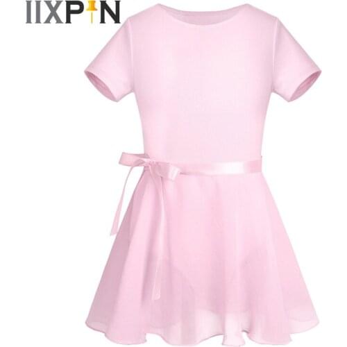 IIXPIN Girls Short Sleeve Leotard with Skirt Kids Dance Ballet Tutu Dresses Gymnastics Leotard ballerina Dance Ballet leotard