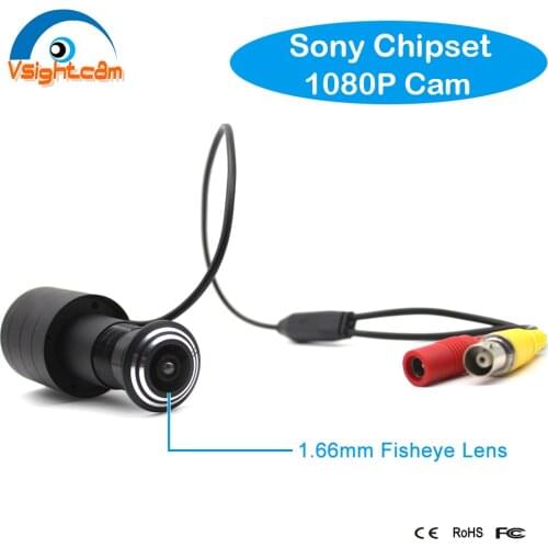 SONY323 Mini AHD Camera HD 1080P Door Eye Hole 1.66mm Wide Angle Fisheye Lens Peephole Camera Home Security CCTV Surveillance