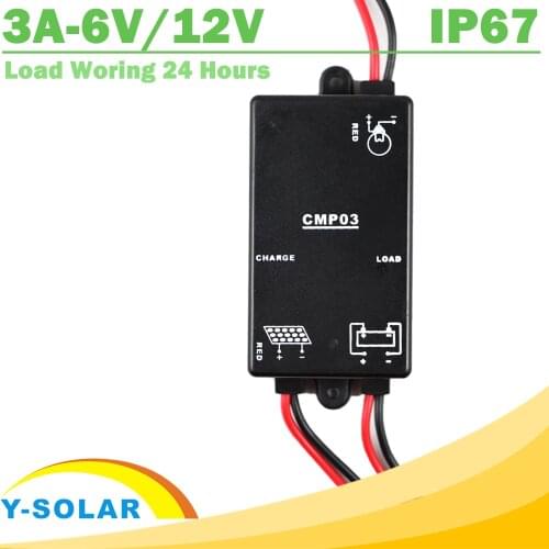 3A 6V 12V Mini Solar Charge and Discharge Controller Waterproof Load Working 24 Hours