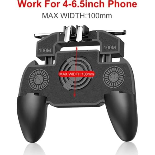 PUBG Mobile Controller With Fan Cooling Cooler 4 Finger Phone Game Pad Joystick Gamepad With 2000mAh For iphone ios Android