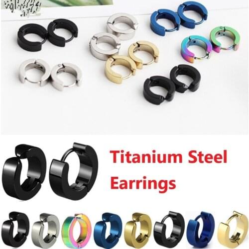 Fashion Titanium Steel Earrings For Unisex Punk Rock Women Stud Earrings Men Earrings Jewelry Street Pop Round Hoop Earrings