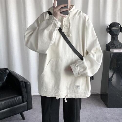 Ropa De Hombre 2021 Spring New Workwear Hooded Sweatshirt Men Korean Trend Loose Student All-Match Top Mens Clothing