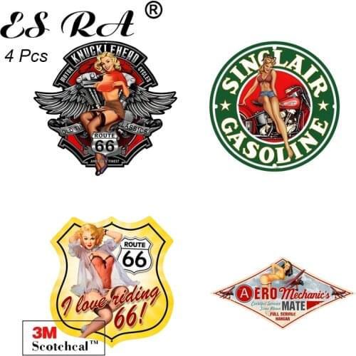 3.1"Retro Stickers Pin up Sexy Girl Pegatinas Laptop Decals Waterproof 4 Pcs/Set for Car Suitcase Bottle Journal Decorate Gift