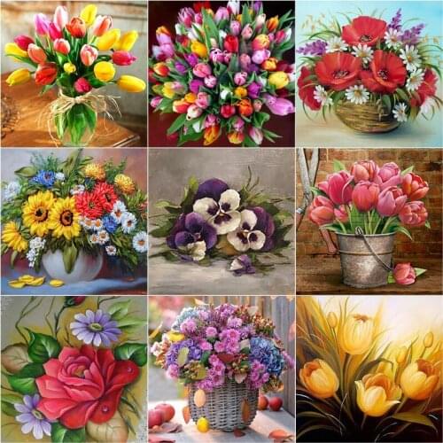 New DIY 5D Diamond Painting Scenery Cross Stitch Flower Diamond Embroidery Scenery Full Square Round Drill Home Decor Art Gift