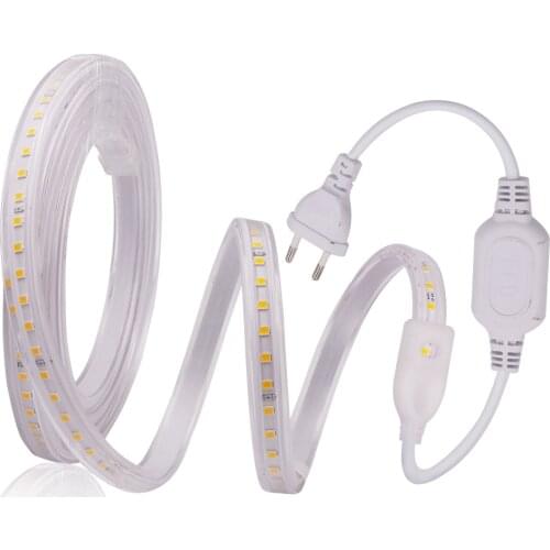 LED Strip Light 2835 120LEDs/M Flexible LED Tape Ribbon Waterproof LED Stripe String for Home Holiday Decoration 220V EU UK Plug