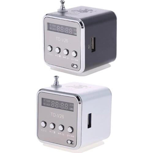 TD-V26 Aluminium Digita Linternet Radio FM Receiver SD TF USB Play Stereo Altavoz Mini Speaker Portable FM Radio
