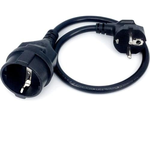 EU European Power Extension Cord,Germany Male to Female Power Extension Cord Cable for PC Computer PDU UPS 0.5M