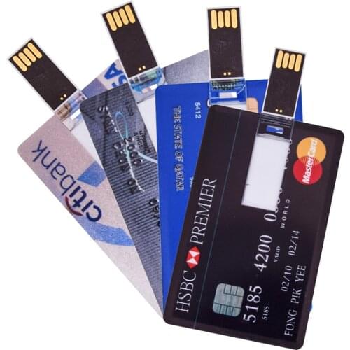 Waterproof Super Slim Credit Card USB Flash Drive 2.0 pen drive 4GB 8GB 16GB 32GB 64GB bank card model Memory Stick for wedding