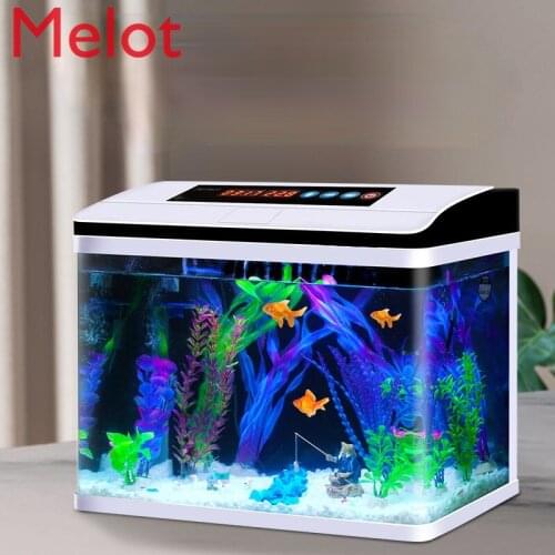 High-End Luxury Fish Tank Aquarium Living Room Home Small Change Water Glass Mini Ecological Desktop Fish Globe