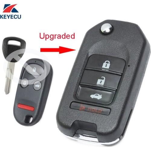 KEYECU Replacement Upgraded Flip Remote Car Key Fob 3+1 Button 307MHz T5 for Honda CRV 1999 Australia Model