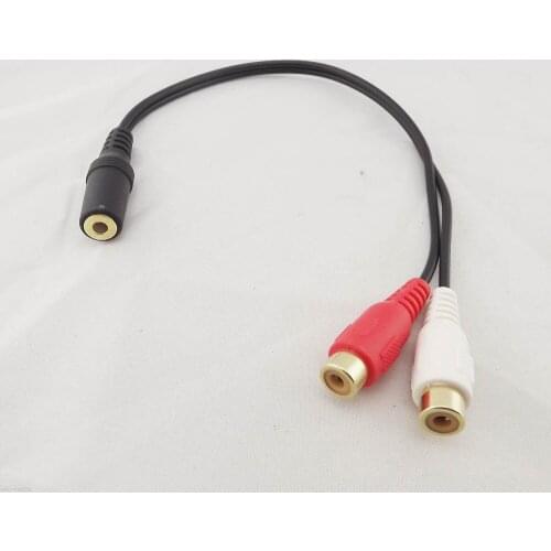10pcs 3.5mm 1/8" Female Stereo To 2 RCA Female Jack Splitter Audio Adapter Cable Gold 25cm