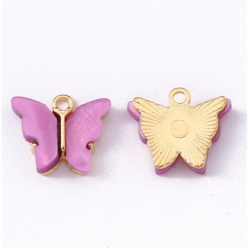 10pcs/lot Alloy Blue Pink Grey Color Enamel Charms Cute Mini Butterfly Charms Necklace Bracelet DIY Jewelry Making Accessories