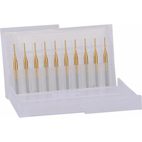 10pcs Titanium Coat Carbide 3.175X1.0X7mm PCB Carbide Tools, CNC Cutting Bits, Millinging Cutters