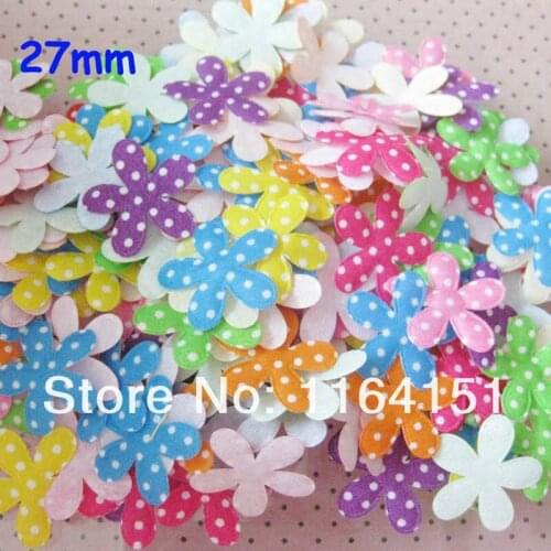 100pcs/lot mixed color felt diy flower patch applique kids accessories clothing children decorationfor Craft Scrapbooking Sewing