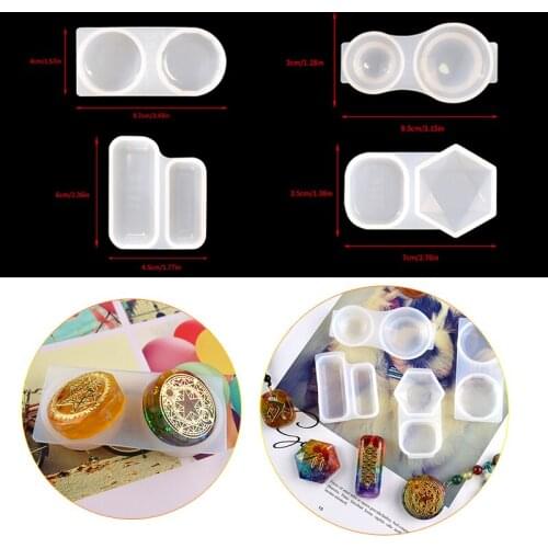 4Pcs Set Organ Pendant Epoxy Resin Moldes Resina Jewellery Organizer Stampi In Silicone Jewelry Making Supplies For Craft Art