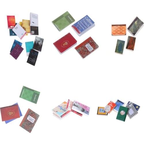 1/4/5/6pcs Dollhouse Miniatures 1:12 Accessories Mini Book Toy Miniaturas Miniature Doll House Furniture Wooded Books