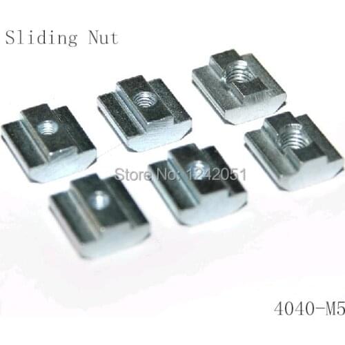 50pcs/lot T Sliding Nut block M5 for 4040 Aluminum Profile slot 8 Zinc Coated Plate Aluminum Accessories