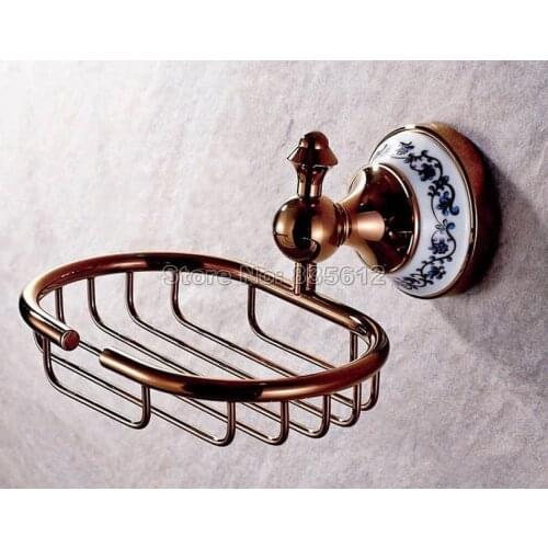Bathroom Accessory/Wall Mounted Soap Basket Rose Gold Copper Soap Dish Holder