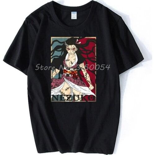 Kimetsu No Yaiba The Potrait Of A Demon Nezuko Hope Poster Parody Black T-Shirt Anime Men Cotton Tshirt T Shirt Tees Harajuku