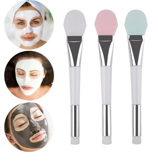Double-Ended Facial Mask Brush Silicone Soft Makeup Foundation Mud Mixing Applicator Skin Care Face Mask Brushes Beauty Tools