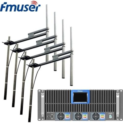 FMUSER FSN-5000T 5KW 5000Watt FM Broadcast Radio Transmitter+4Bay FM Dipole Antenna+80m Cable Set For FM Radio Station