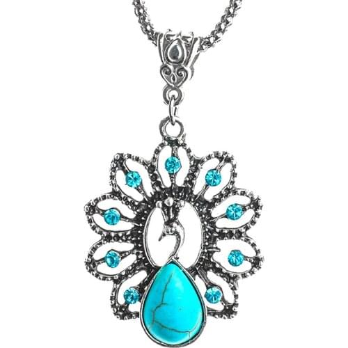 H:HYDE Pretty Bohemia stylish classic Peacock elegant Natural Stone necklace for gift necklaces & pendants