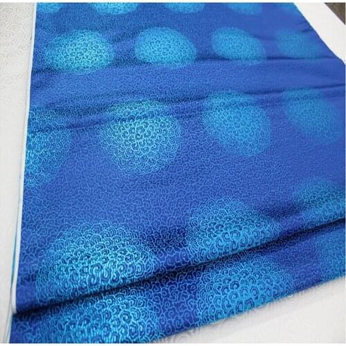 HLQON brocade circle light blue fabric patchwork felt tissue telas bed sheet cheongsam dress children coat cloth 75cm width