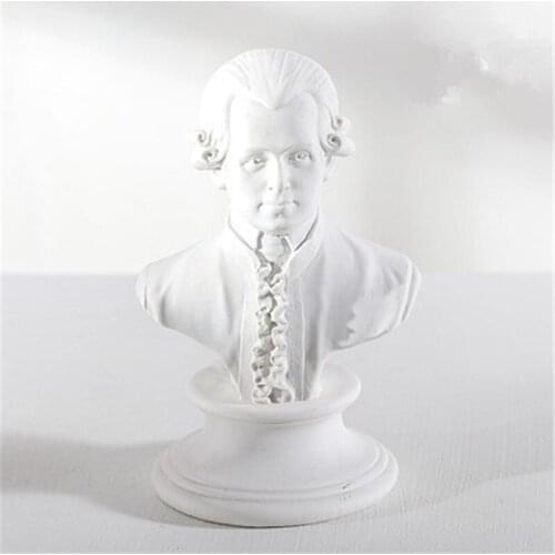 WOLFGANG AMADEUS MOZART RESIN IMITATION PLASTER HEAD PORTRAITS SCULPTURE CREATIVE LIVING ROOM TV CABINET ORNAMENTS X2834