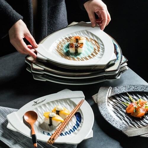 Japanese-style ceramic plate cake plate fish plate pineapple fried rice plate western food plate personalized dining table sets